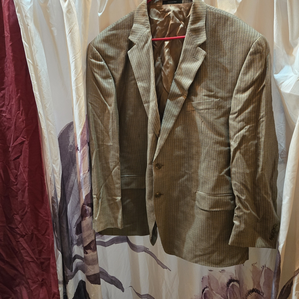 Chaps Checkered Tan Blazer